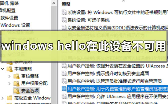 win10中如何解决提示windows hello在此设备上不可用的问题？
